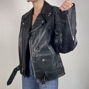 Vintage Sears “The Leather Shop” Black Leather Moto Biker Jacket, USA | Mens 40R